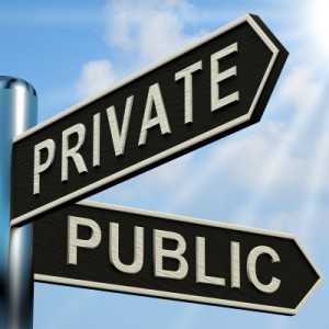 Social Media Privacy - Public Private Sign